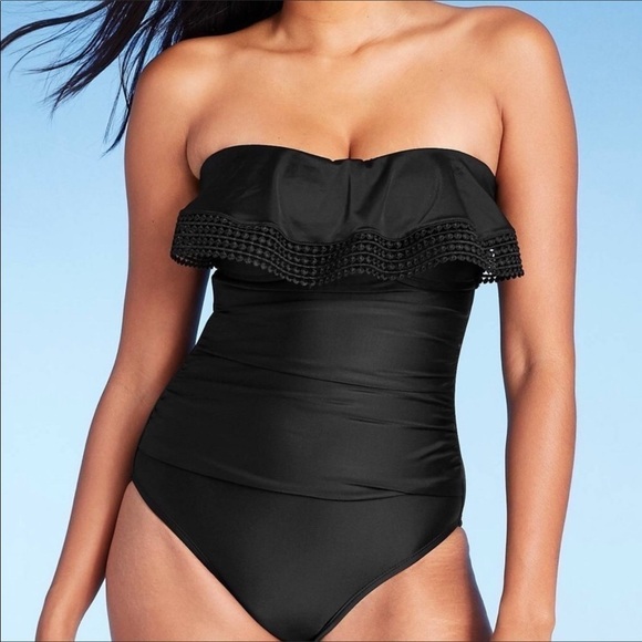 NWT Kona Sol Crochet Flounce Swimsuit | Size S - Picture 1 of 9